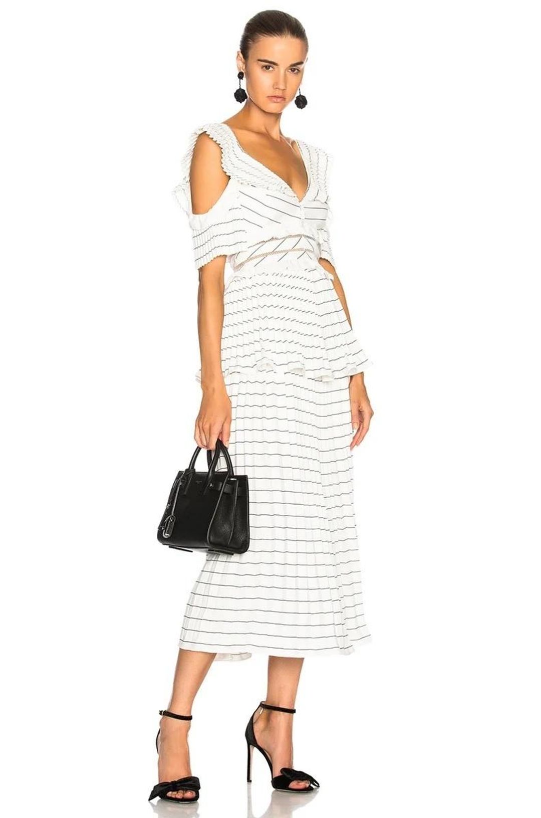 Self Portrait Monochrome Stripe Dress Size 6 for rent on The Volte - main image