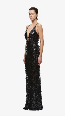 MISHA Sapphire Sequin Dress in lack Size M (10) for rent on The Volte - image 3