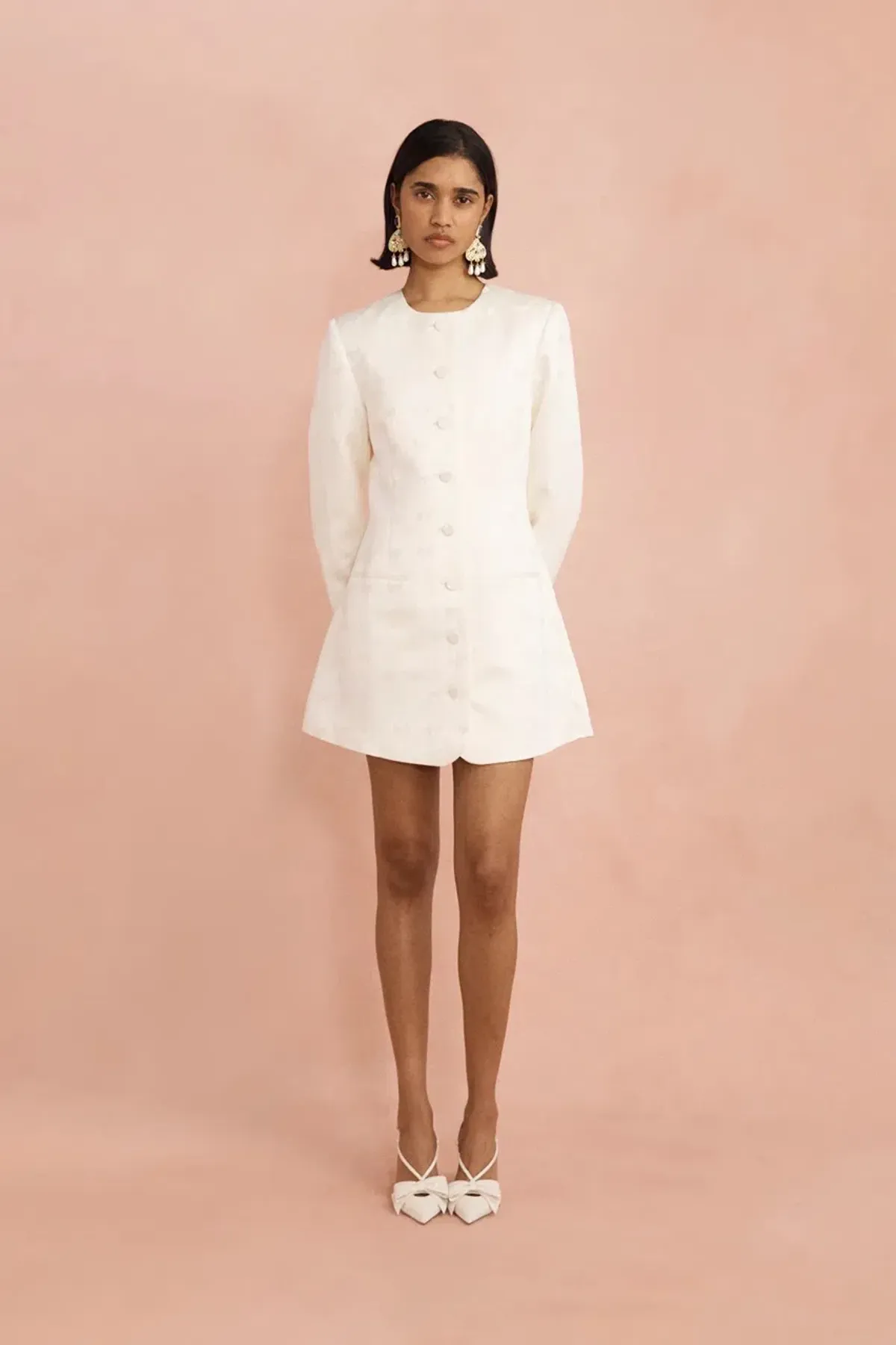 Lovaan Ruby Mini Dress Ivory Size 10 - Image 1