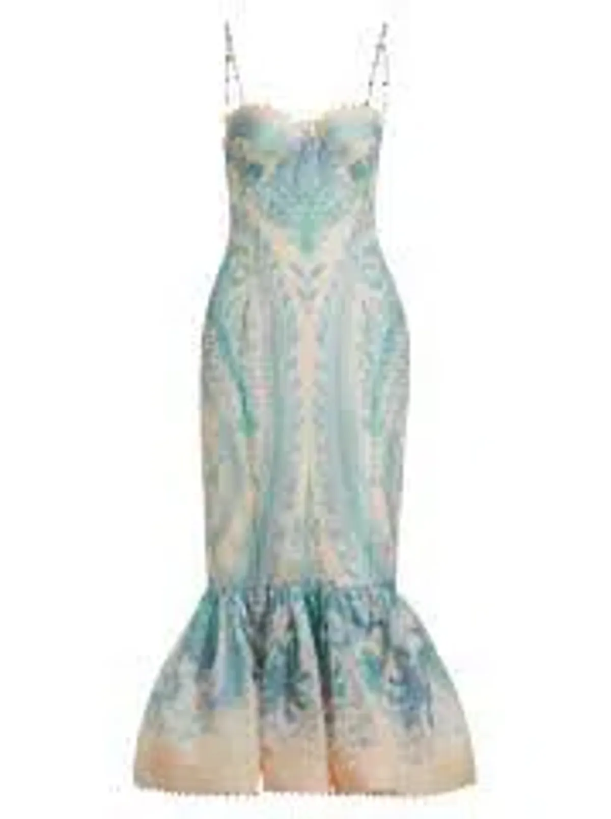 Zimmermann Illuminate Gown Turquoise Paisley Size 0 - Image 3