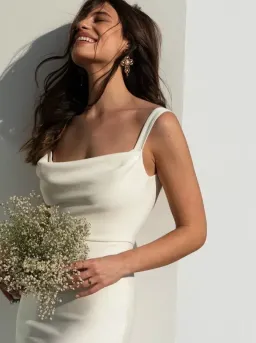 GRACE LOVES LACE GRACE CREPE FIT WEDDING DRESS / BRIDAL GOWN SIZE S for rent on The Volte - image 3