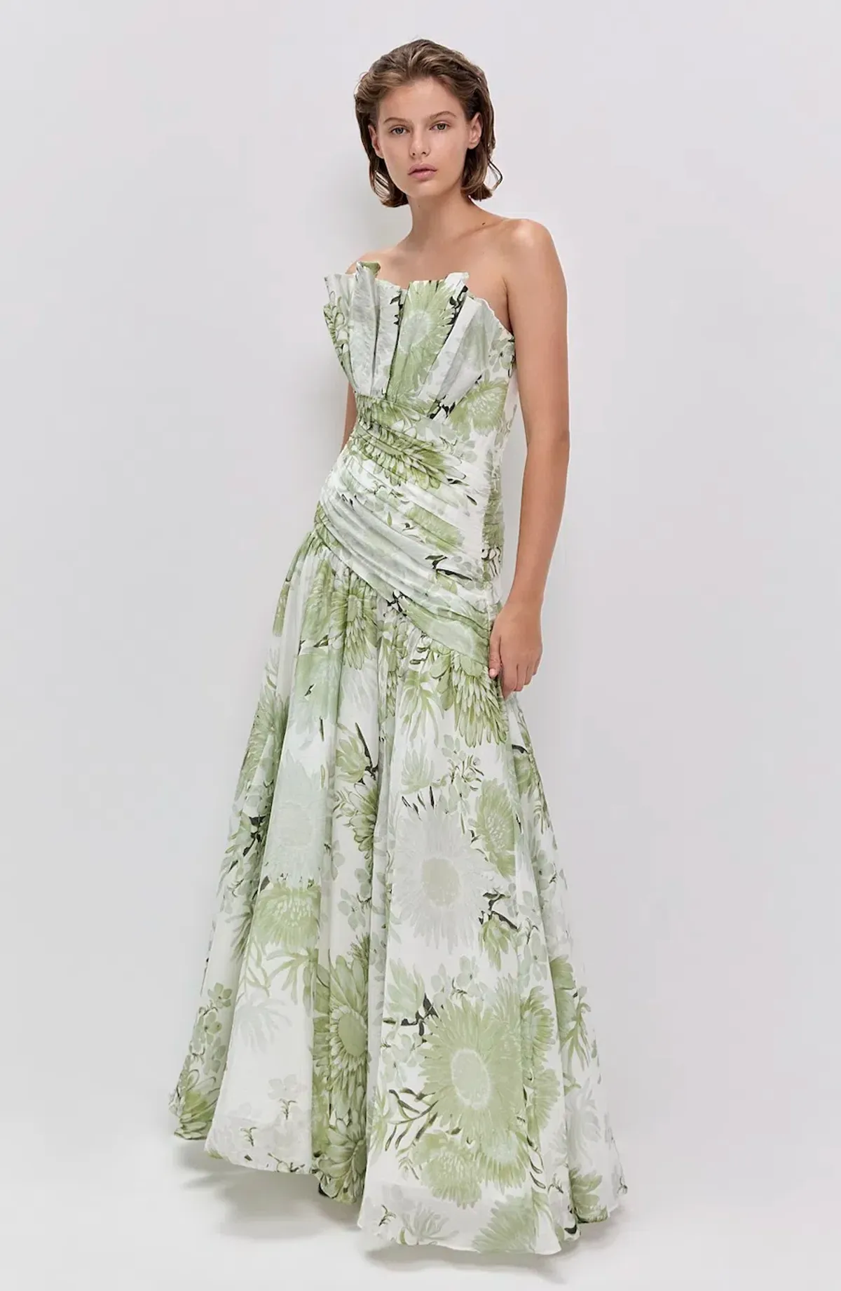REFLECTOR GOWN | OLIVE NATIVE FLORAL - SIZE 6 - Image 2