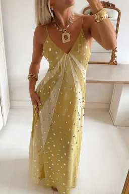 NAKD sequin dress yellow size S for rent on The Volte - image 1