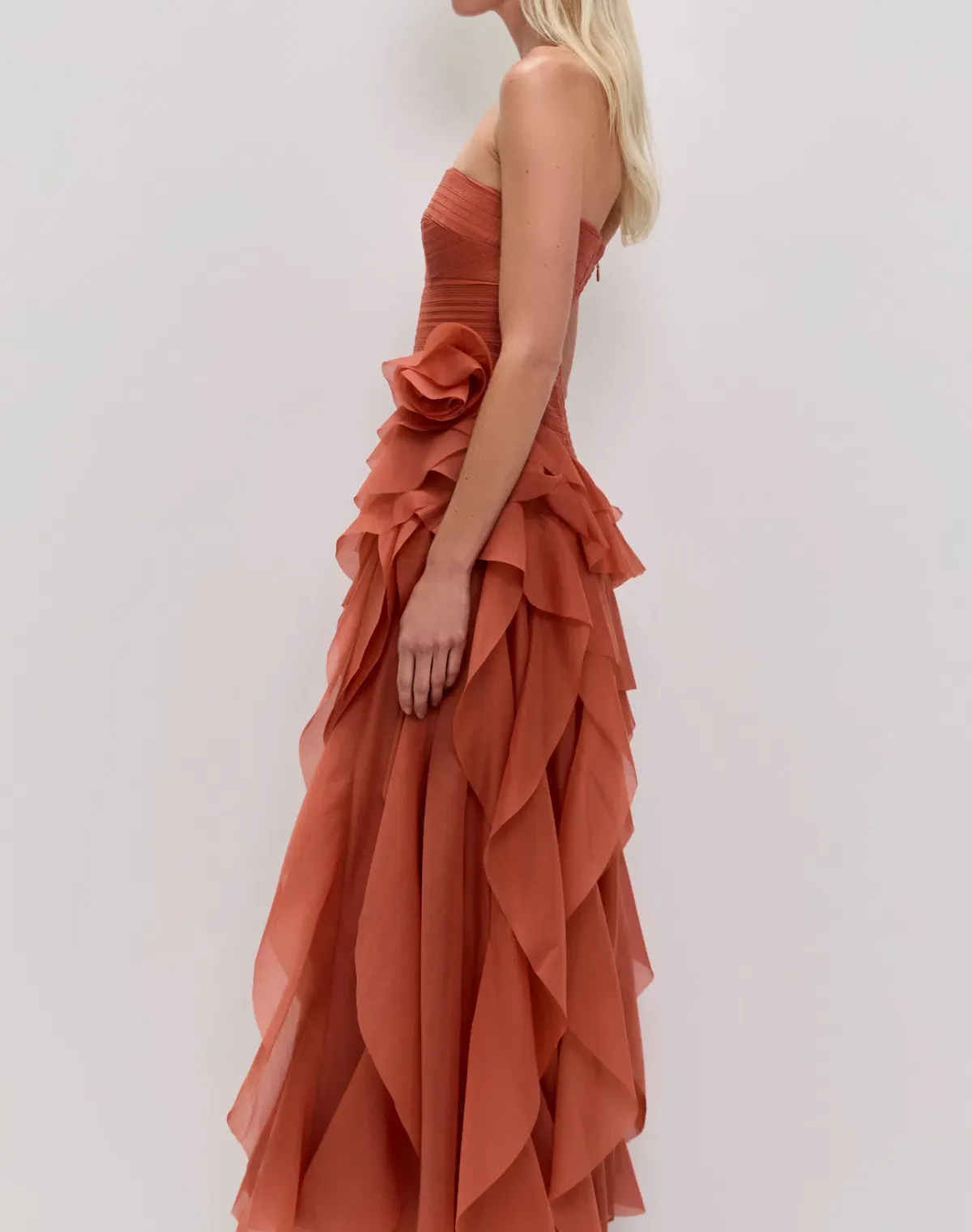 Aje Canyon Gown Coral clay size 6 - Image 3