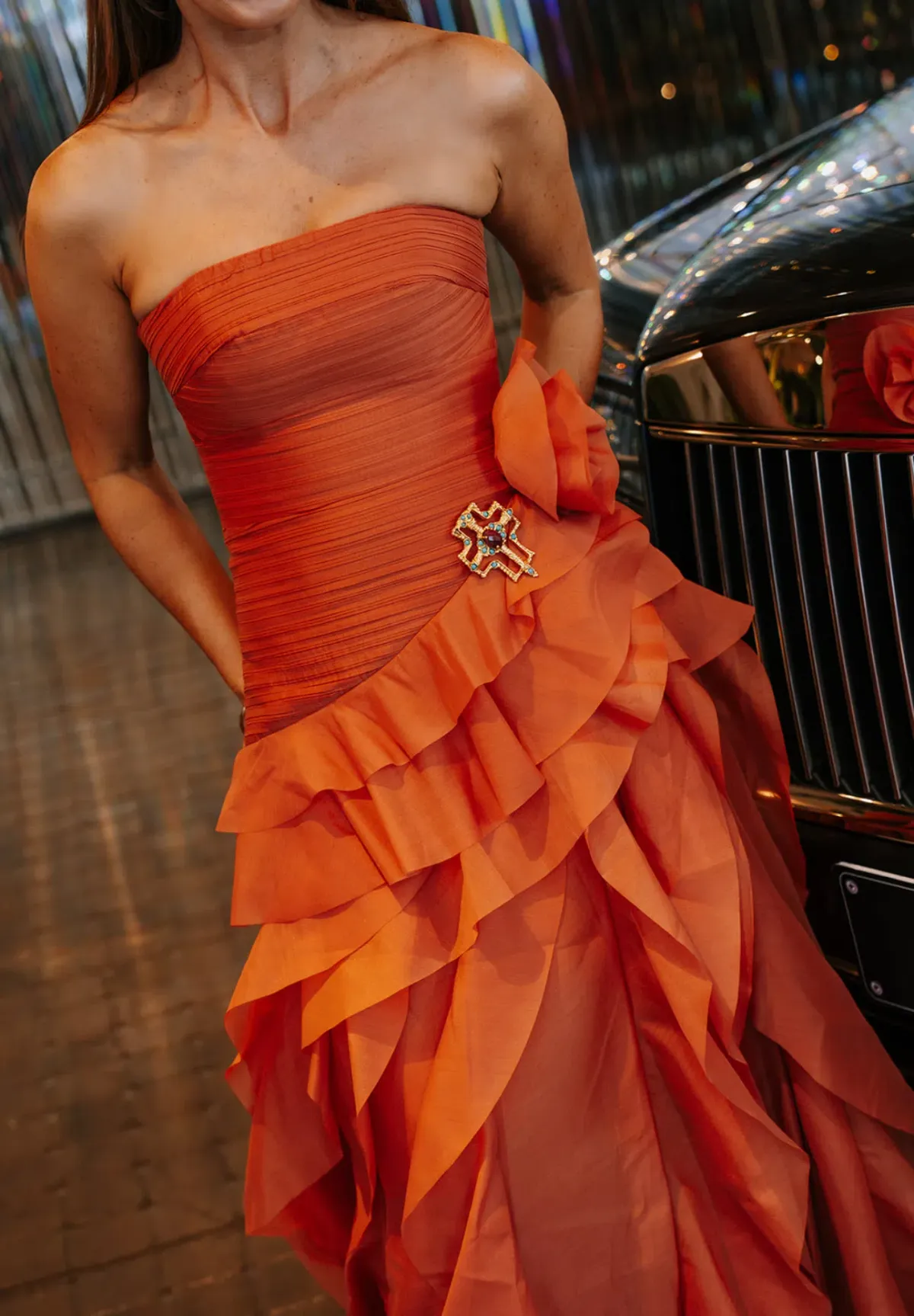 Aje Canyon Gown Coral clay size 6 - Image 5