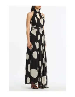 Carla Zampatti Noir Spot Tie Neck Wrap Dress Multi Size 12 for rent on The Volte - image 3