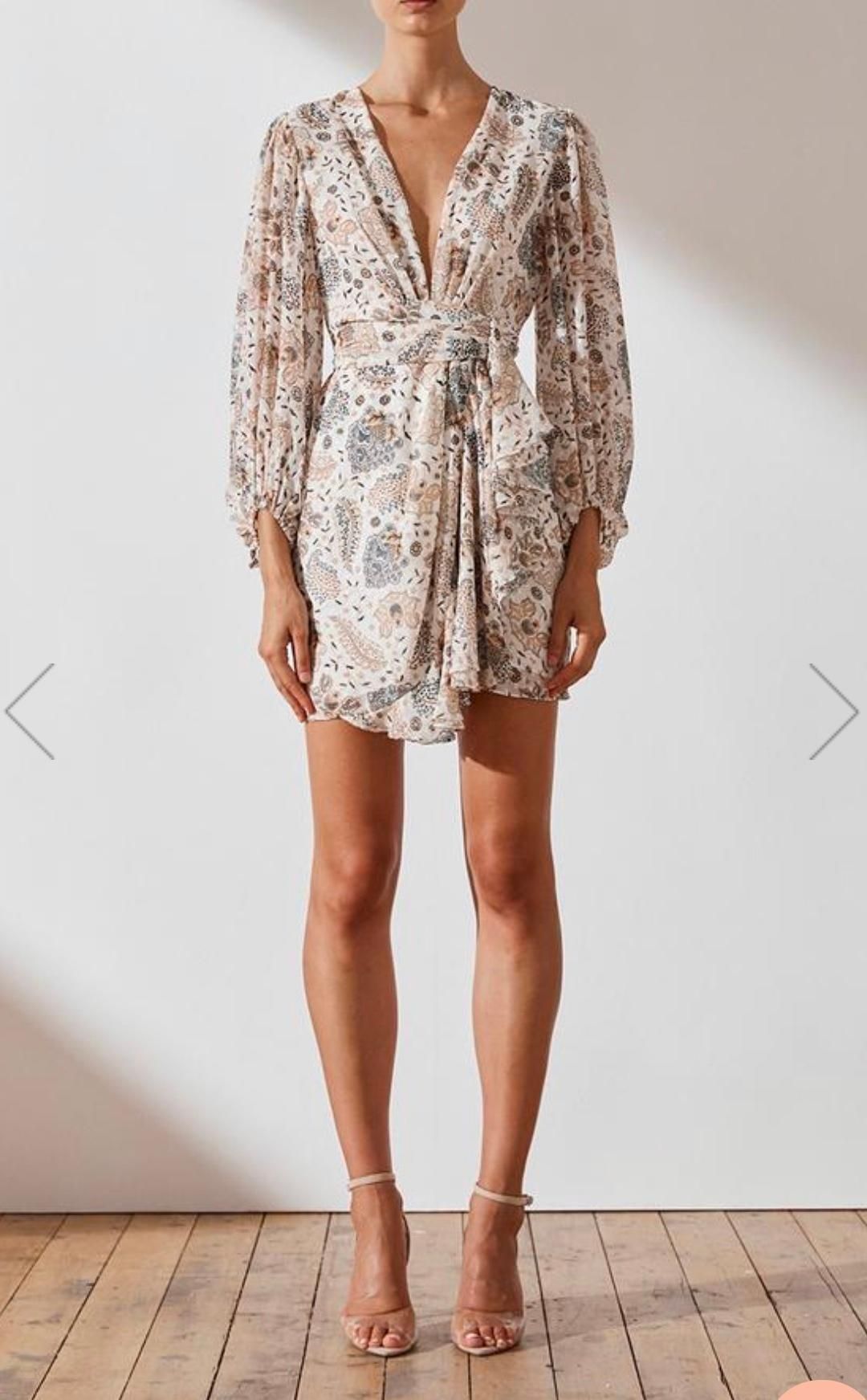 Shona Joy Miller Plunge Mini Dress Size 12 for rent on The Volte - main image