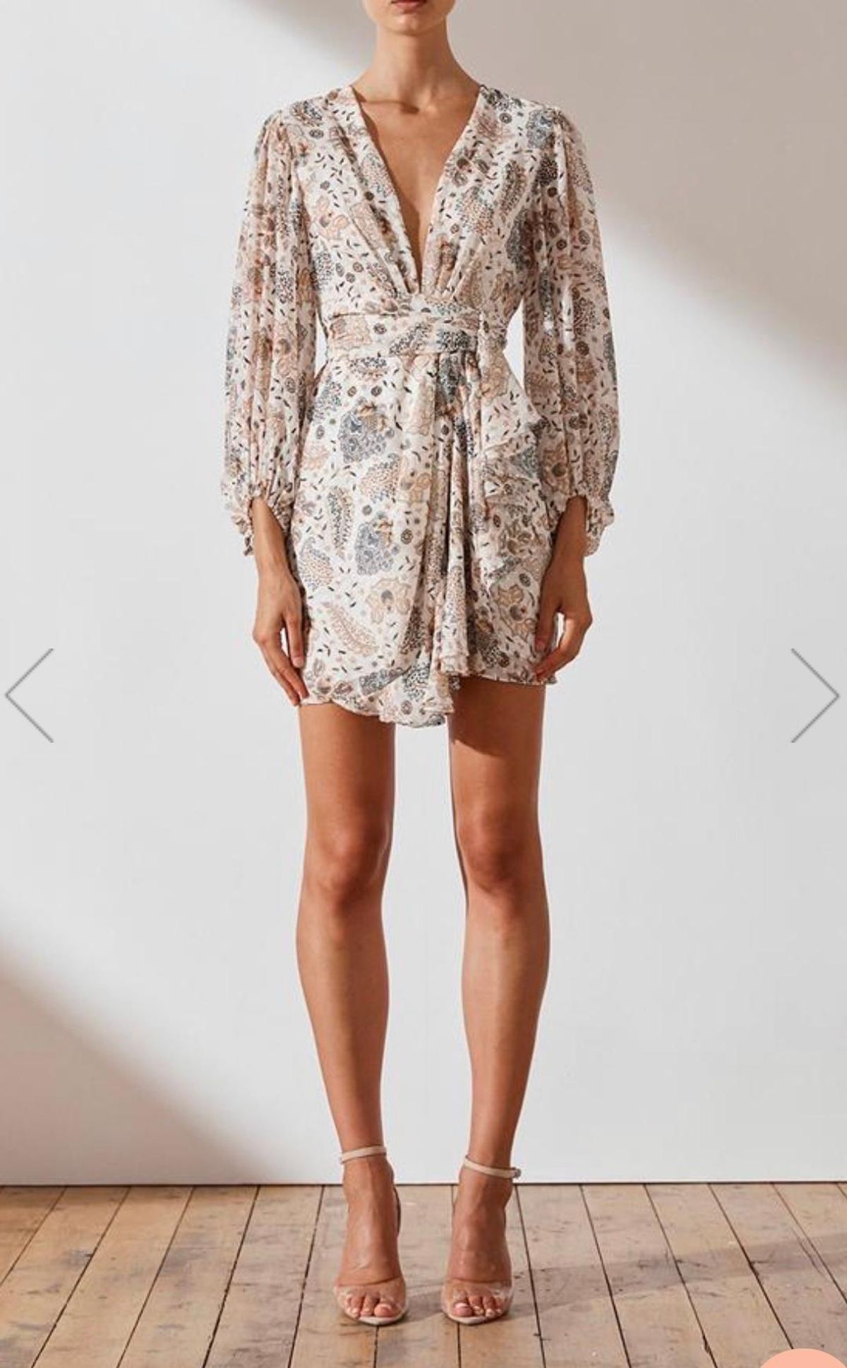 Shona Joy Miller Plunge Mini Dress Size 12 for rent on The Volte - main image