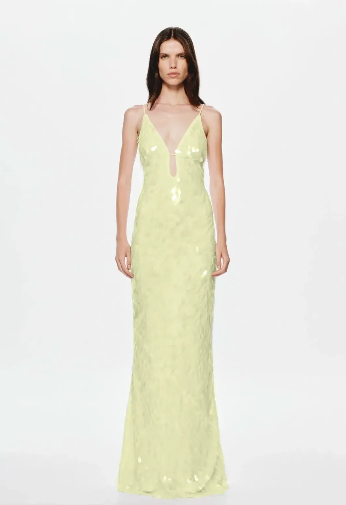 Misha The Sapphire Sequin Dress Lemon Yellow Size M / AU 10 - Image 1