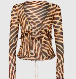 RAT & BOA RENO BLOUSE in Leopard Print Size S / AU 8 for rent on The Volte - image 5