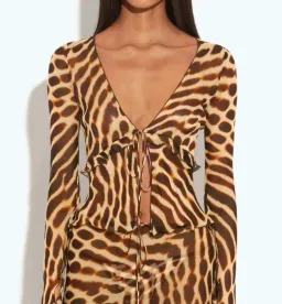 RAT & BOA RENO BLOUSE in Leopard Print Size S / AU 8 for rent on The Volte - image 4