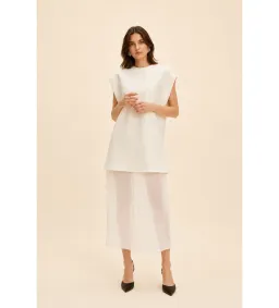 Rachel Gilbert Vida Shift Midi Dress in Ivory Size 4/AU14 for rent on The Volte - image 1