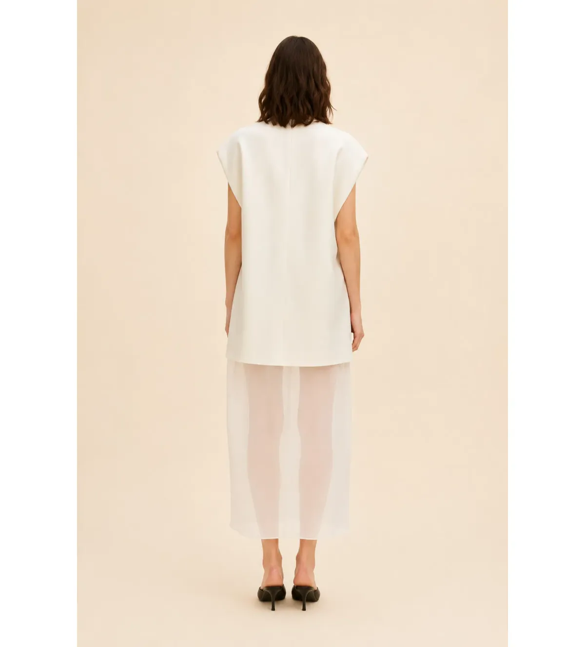 Rachel Gilbert Vida Shift Midi Dress in Ivory Size 4/AU14 - Image 2