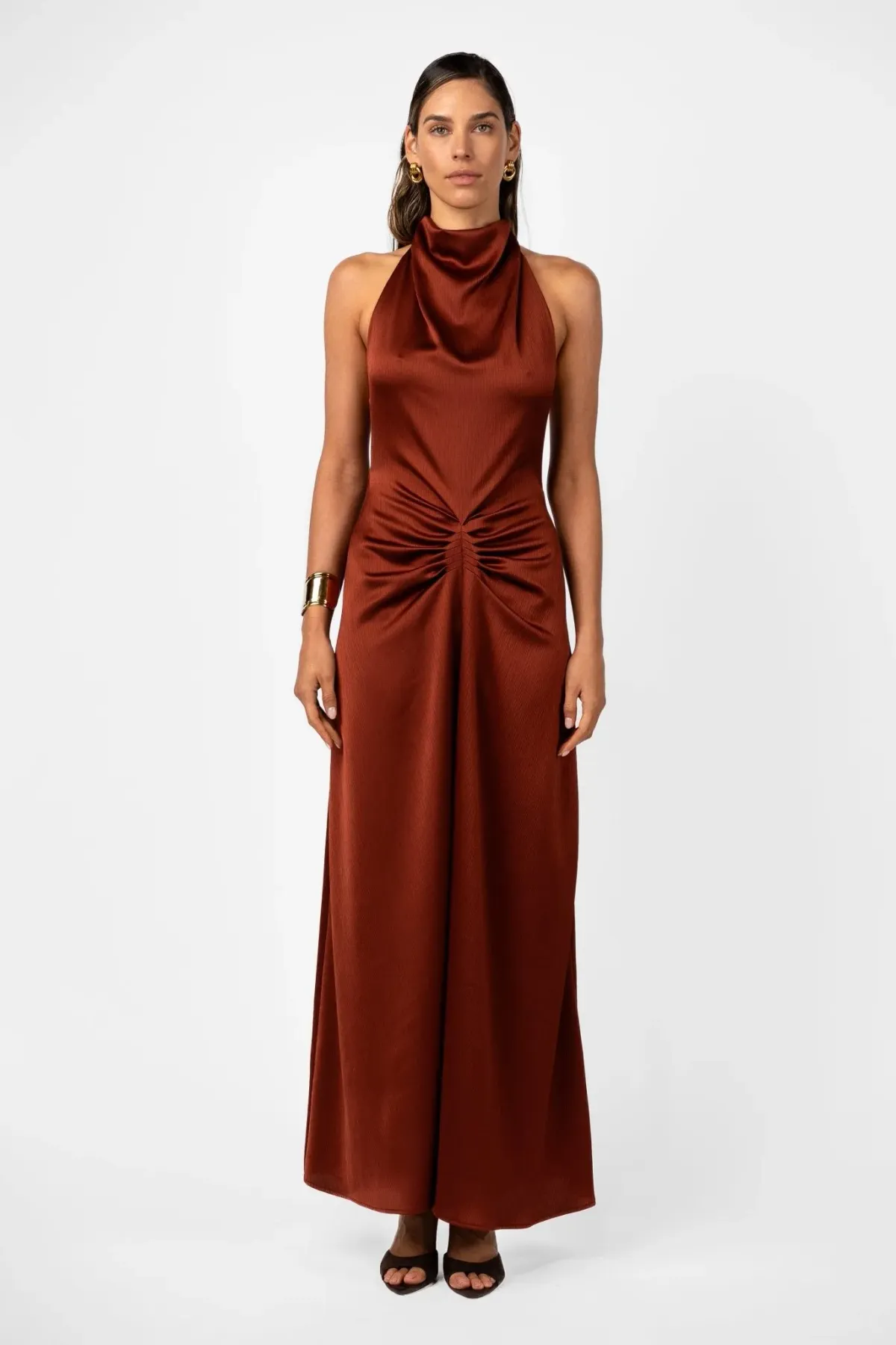 One Fell Swoop Caira Gown – Terra Rosa Satin Blush Size 8 - Image 1