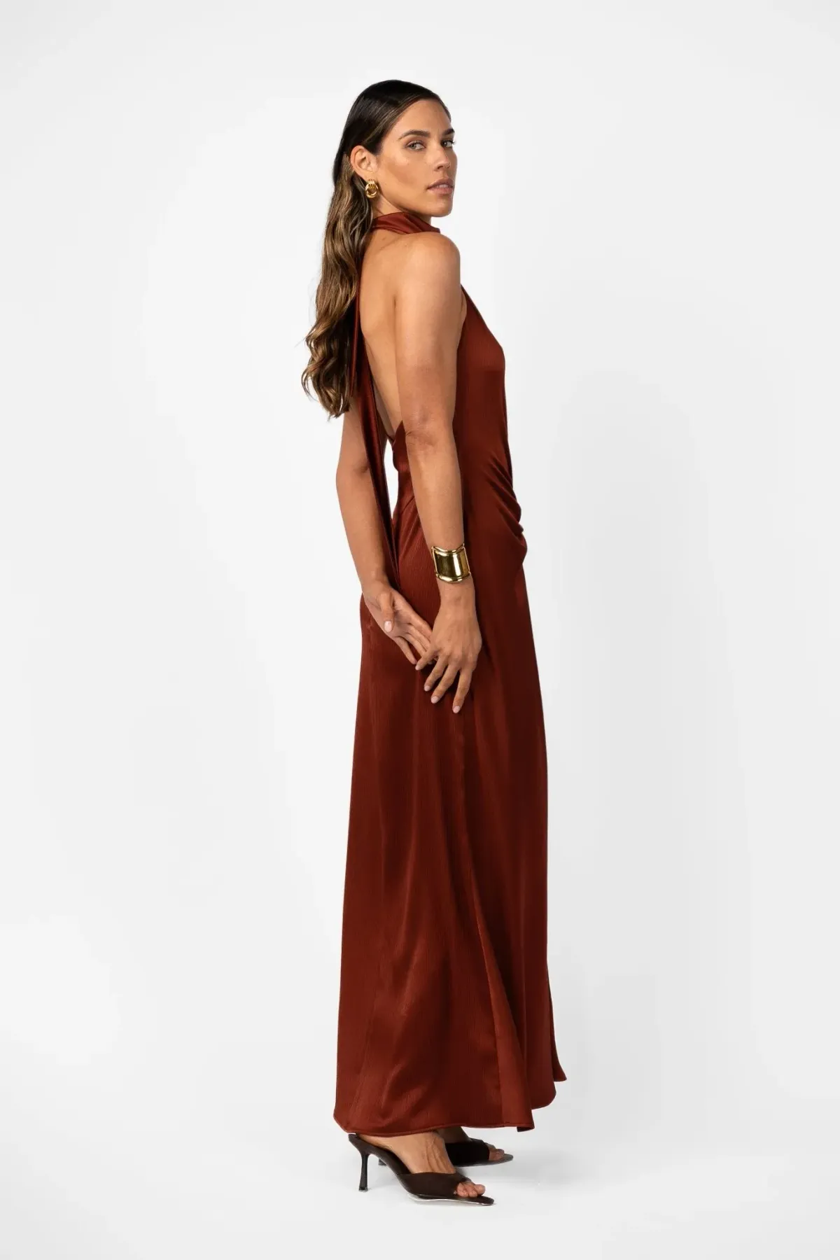 One Fell Swoop Caira Gown – Terra Rosa Satin Blush Size 8 - Image 7