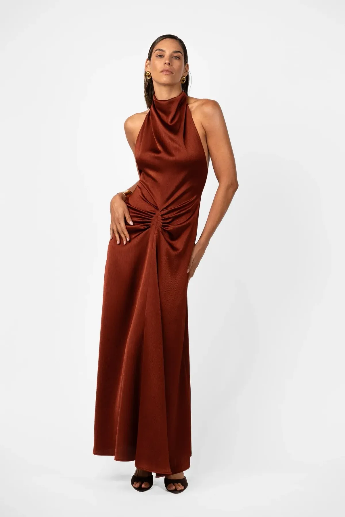 One Fell Swoop Caira Gown – Terra Rosa Satin Blush Size 8 - Image 6