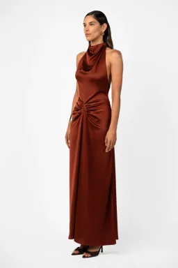 One Fell Swoop Caira Gown – Terra Rosa Satin Blush Size 8 for rent on The Volte - image 3