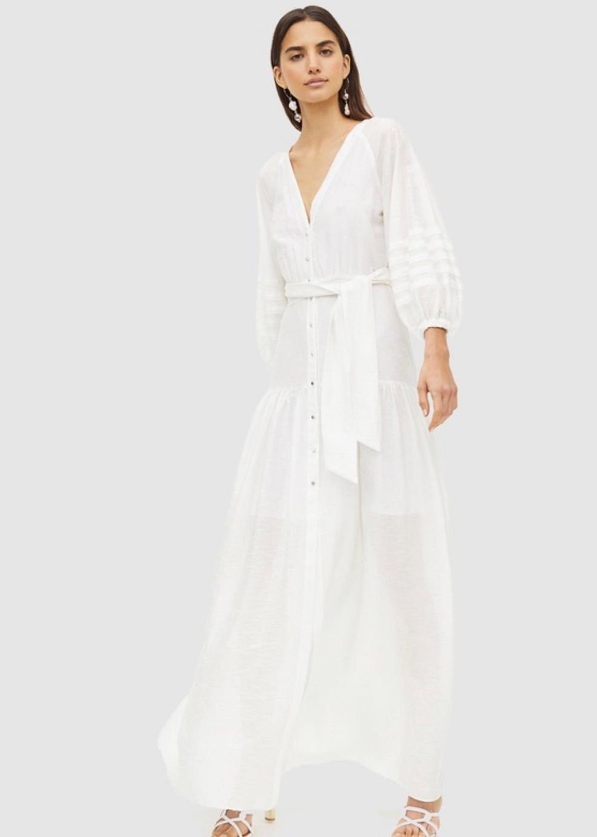 Manning Cartel Balloon Art Maxi Dress White Size 14 for rent on The Volte - main image