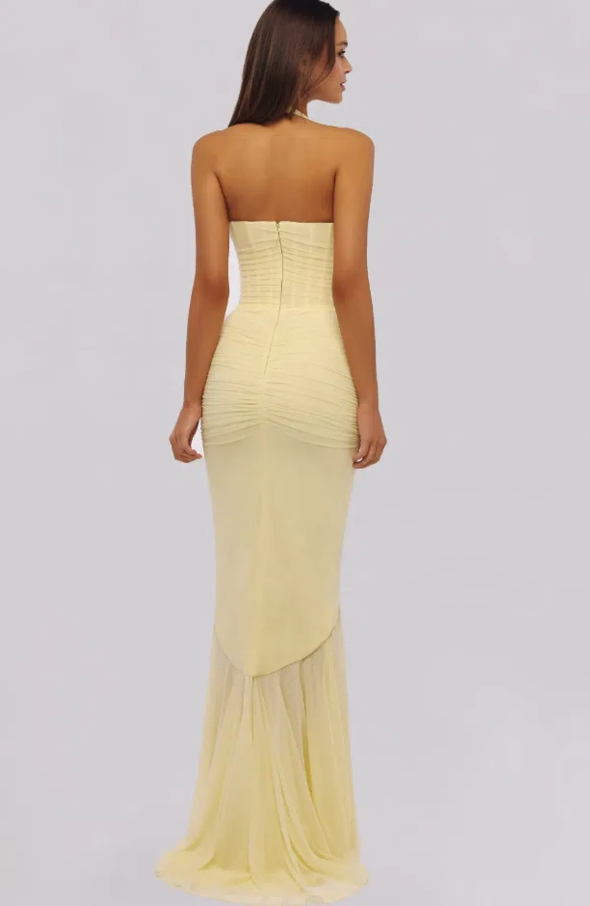 House of CB Carmine lemon mesh silhouette maxi dress Regular Cup Size M - Image 2