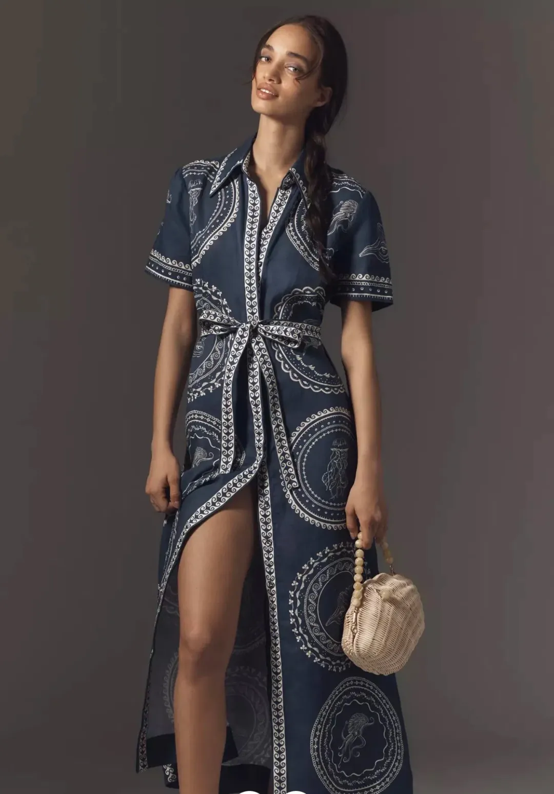 Alemais Oceane Midi Linen Shirt Dress Size 6 fits an 8 too for rent on The Volte - main image