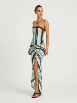 BENNI RUMI STRAPLESS MAXI OCEAN STRIPE SIZE 8 for rent on The Volte - image 3