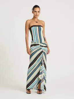BENNI RUMI STRAPLESS MAXI OCEAN STRIPE SIZE 8 for rent on The Volte - image 2
