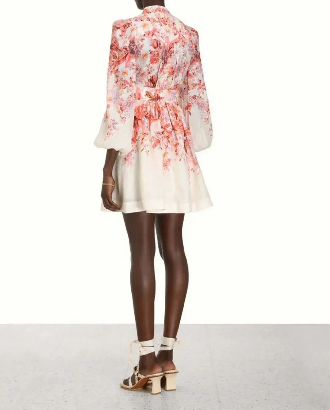 Zimmermann Devi Plunge Mini Dress in Floral Size 1 AU 10 for rent on The Volte - main image