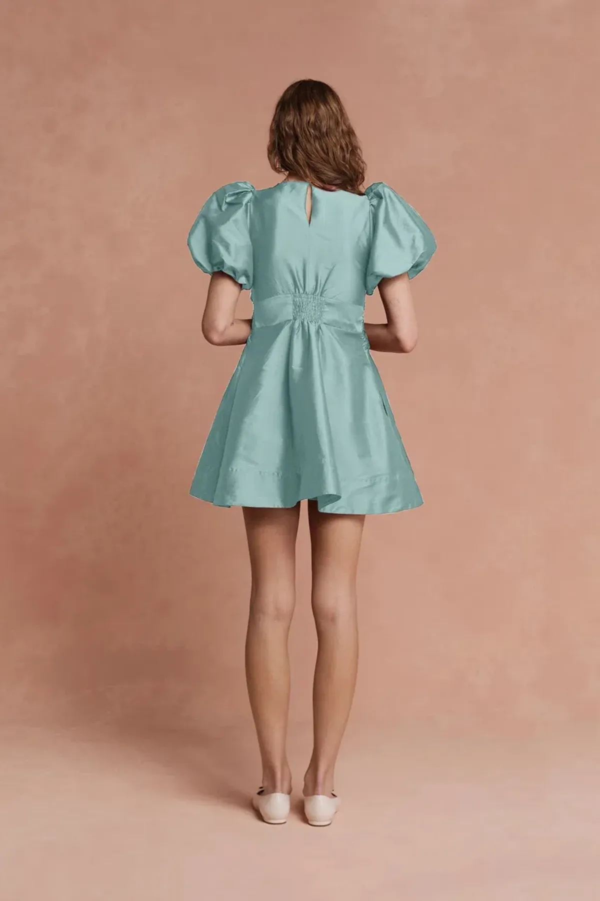 Lovaan Iris Mini Dress Sage Size 10 - Image 3
