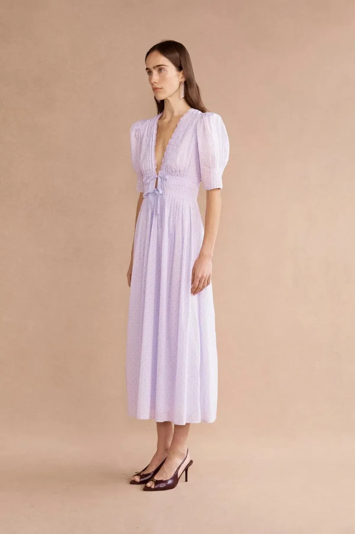 Lovaan Boehm Midi Dress Lilac Size 14 - Image 3