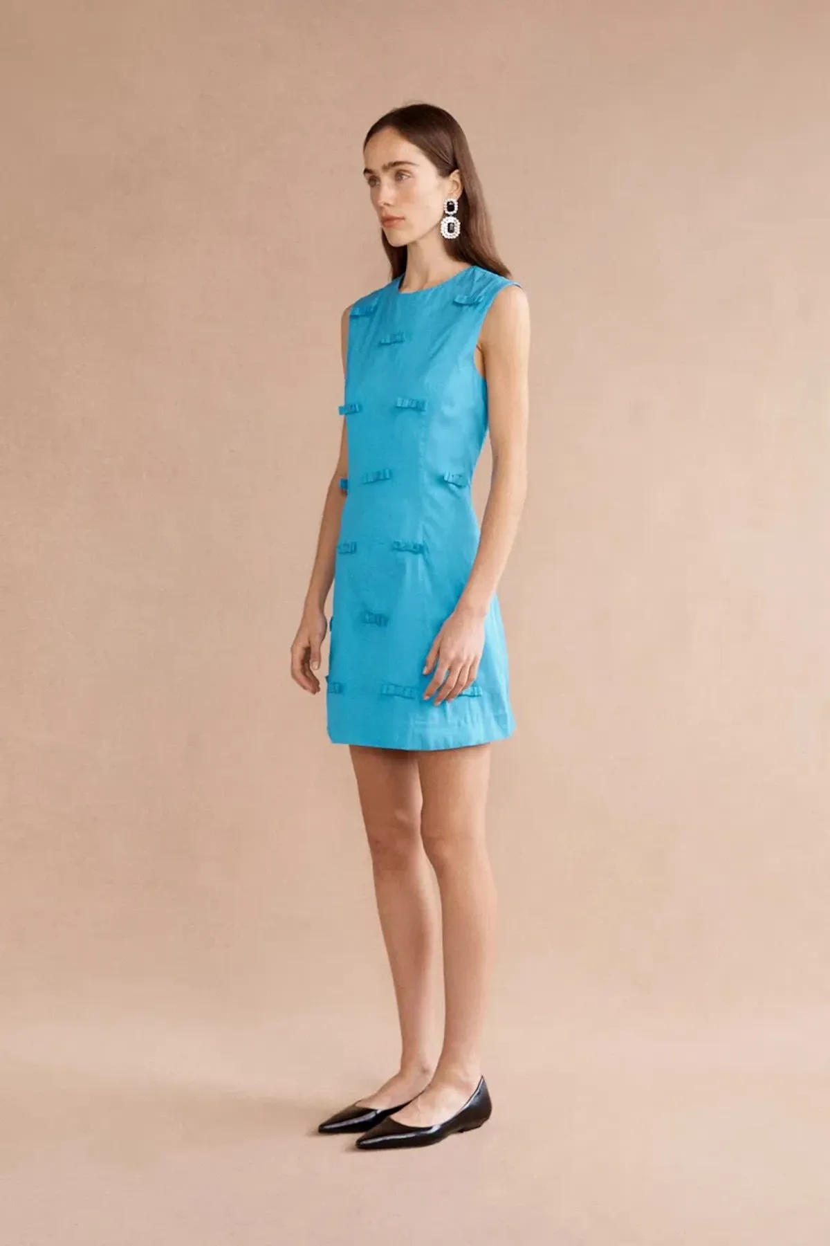 Lovaan Helena Mini Dress Electric Blue Size 12 - Image 2
