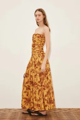 Alemais Banana Blossom Ruched Gown Marigold Size 8 for rent on The Volte - image 5