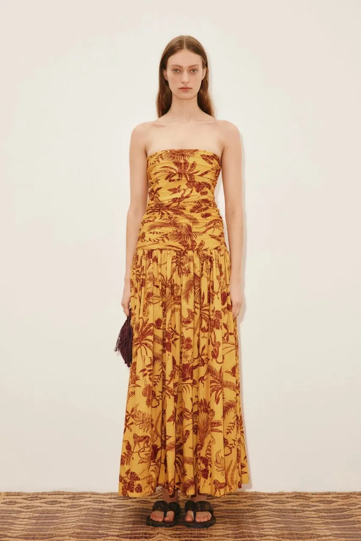 Alemais Banana Blossom Ruched Gown Marigold Size 8 - Image 2