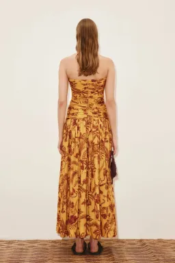 Alemais Banana Blossom Ruched Gown Marigold Size 14 for rent on The Volte - image 4
