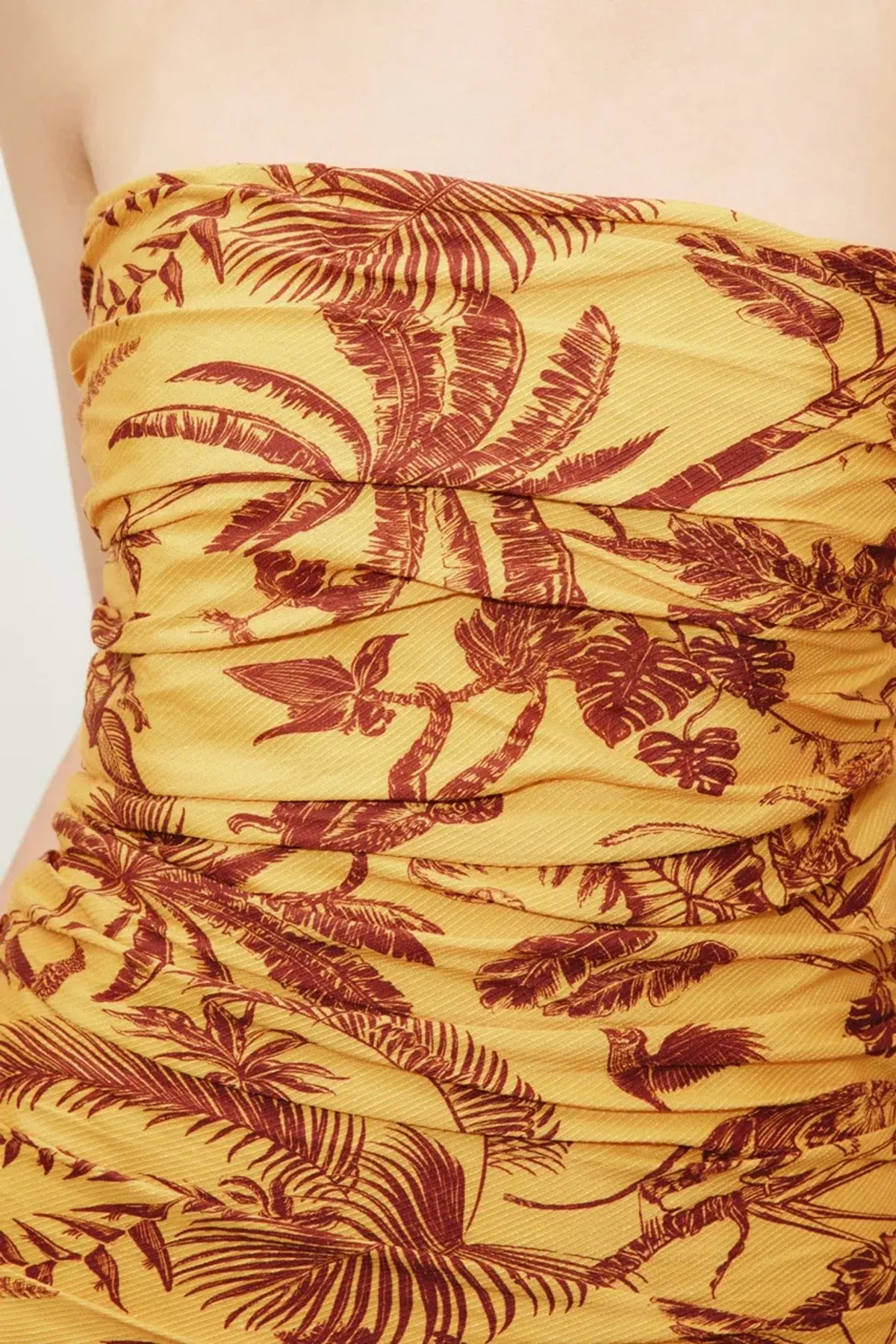 Alemais Banana Blossom Ruched Gown Marigold Size 14 - Image 3