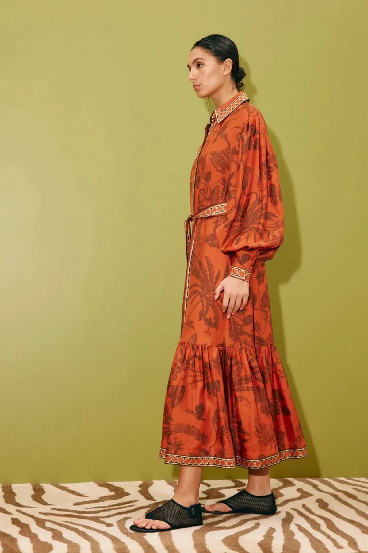 Alemais Monkey Dance Silk Shirtdress Size 10 - Image 3
