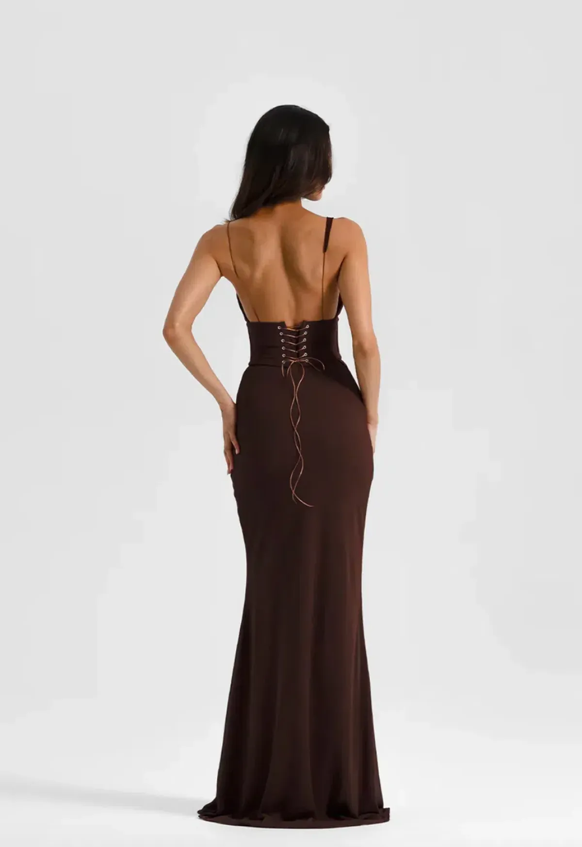 Natalie Rolt, Hallie Gown, brown, maxi, size 0 - Image 3