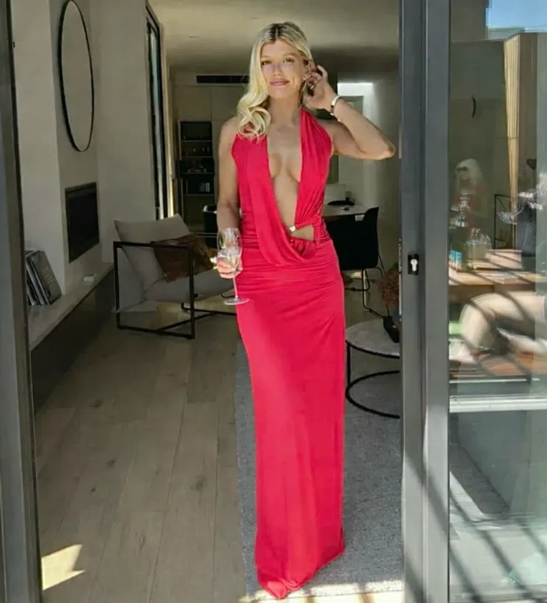 NBD Sabine Gown in Slate Red for rent on The Volte - main image