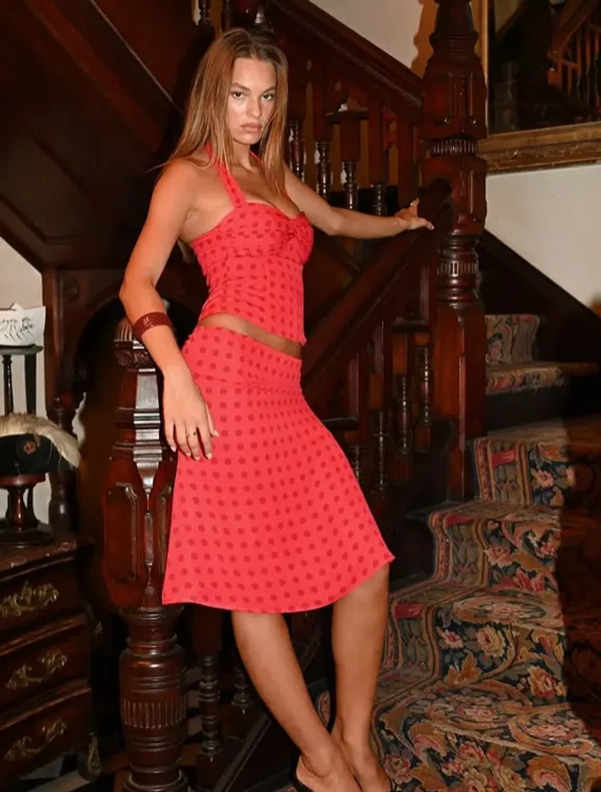 Dear Frankie Saskia Corset and Midi Skirt Scarlet 8 - Image 1