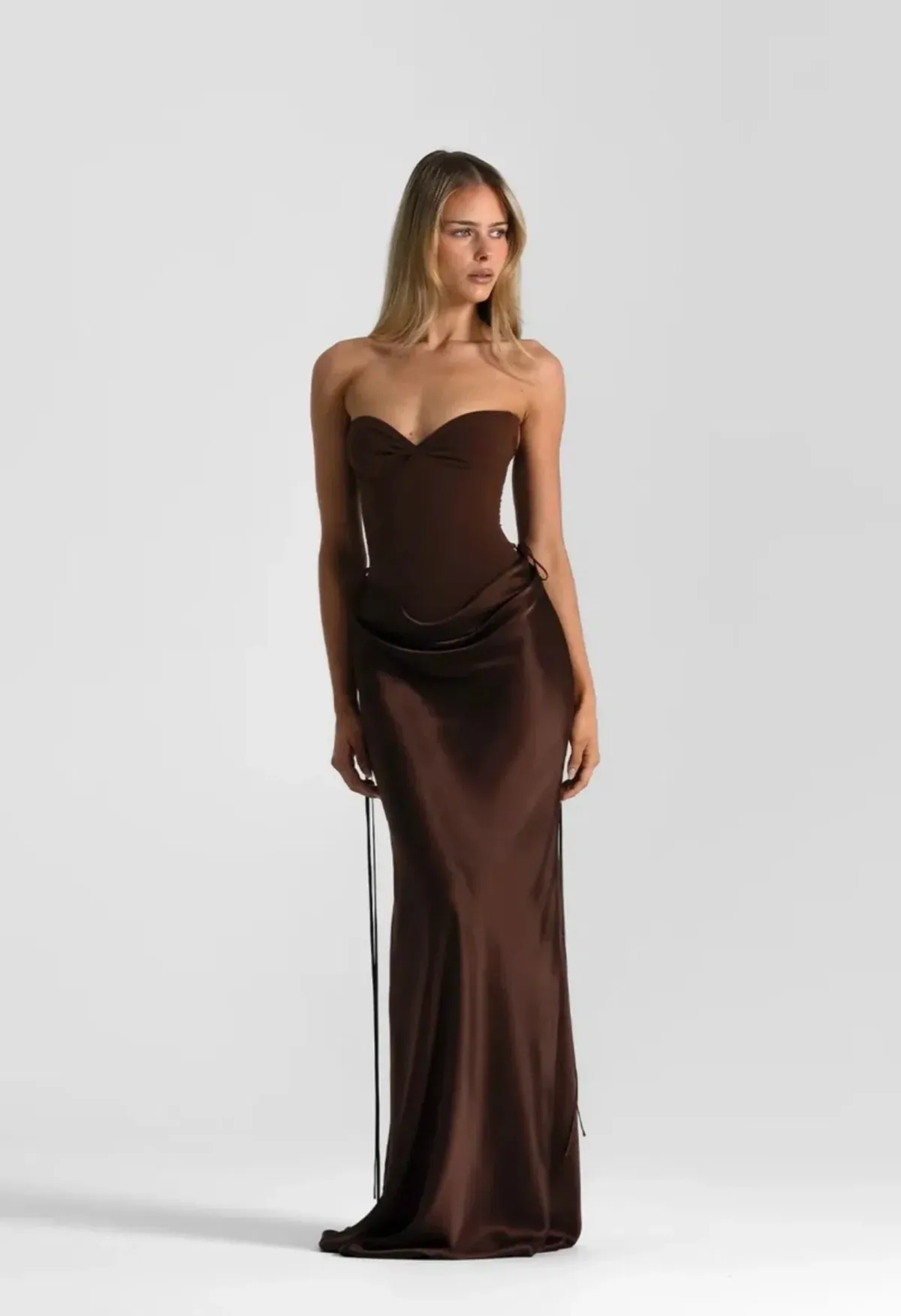 NATALIE ROLT VERITY BUSTIER + EVELYN MAXI IN ESPRESSO - Image 1