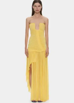 Christopher Esber Arced Orion Strapless Gown in Soleil Size 6 for rent on The Volte - image 1