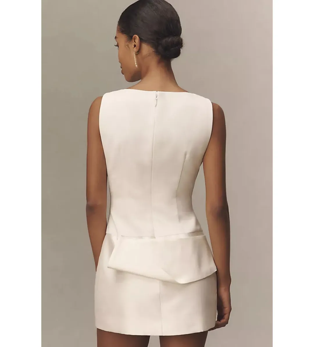 Rachel Gilbert Rikki Sleeveless Mini Dress in Ivory Size 1/AU8 for rent on The Volte - main image
