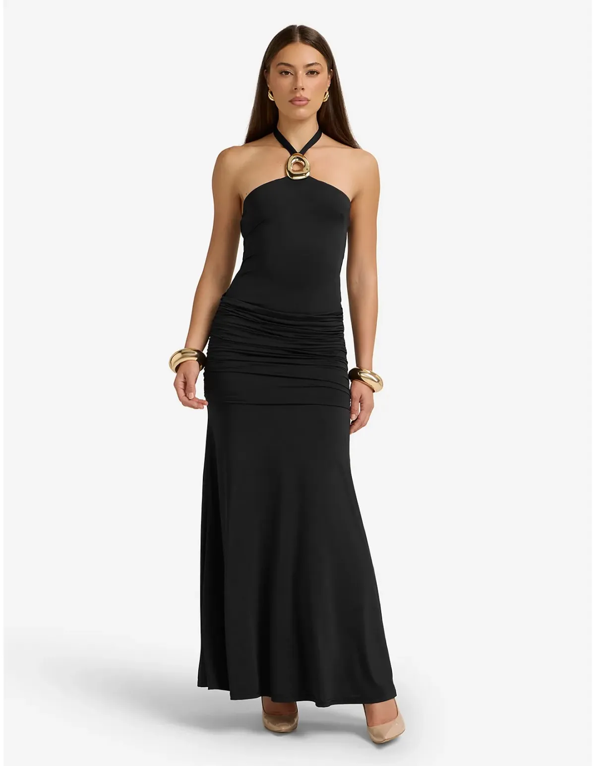 Runaway The Label Alola Halter Maxi Dress Black Size M for rent on The Volte - main image
