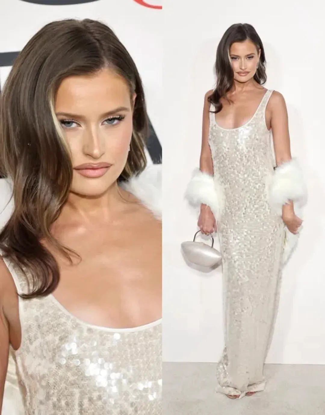 SIMKHAI Bex Sequined Tulle Maxi Long Maxi Dress Gown in Cream US 6 (Best fits AU12) | Engagement Dress for rent on The Volte - main image