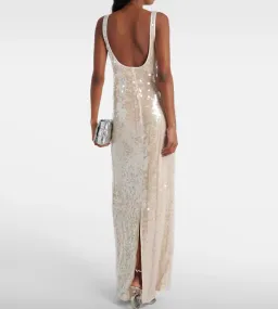 SIMKHAI Bex Sequined Tulle Maxi Long Maxi Dress Gown in Cream US 6 (Best fits AU12) | Engagement Dress for rent on The Volte - image 5