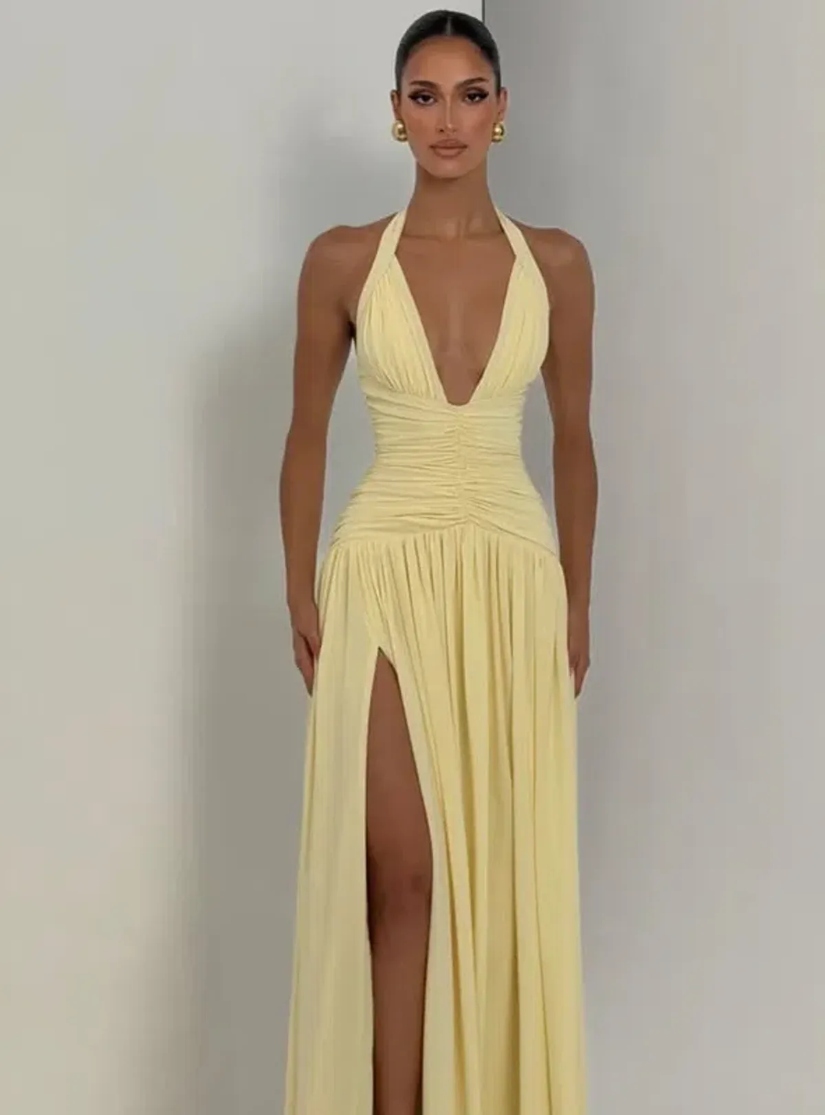 Babyboo Fashion Amaris Maxi Dress Lemon 6 - Image 1