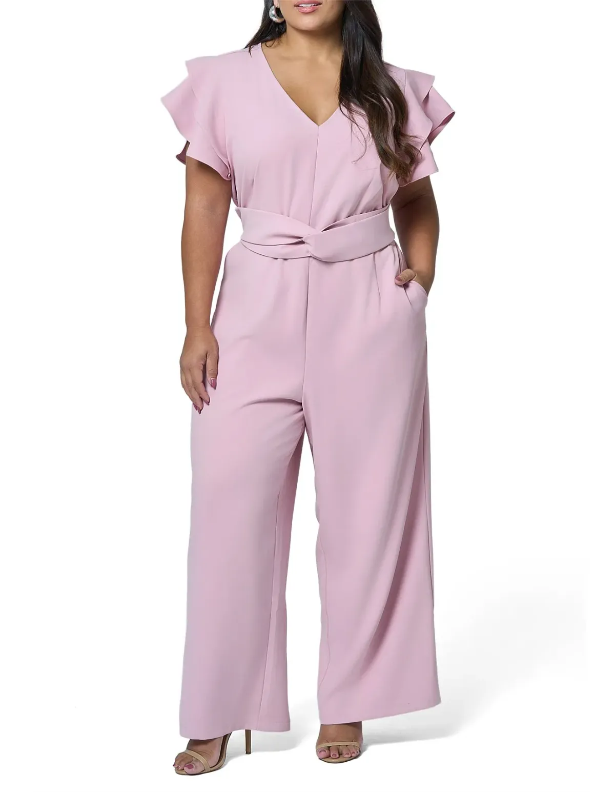 Curve Project Dusk-Caught Out Jumpsuit Pink Size 16 - Image 3