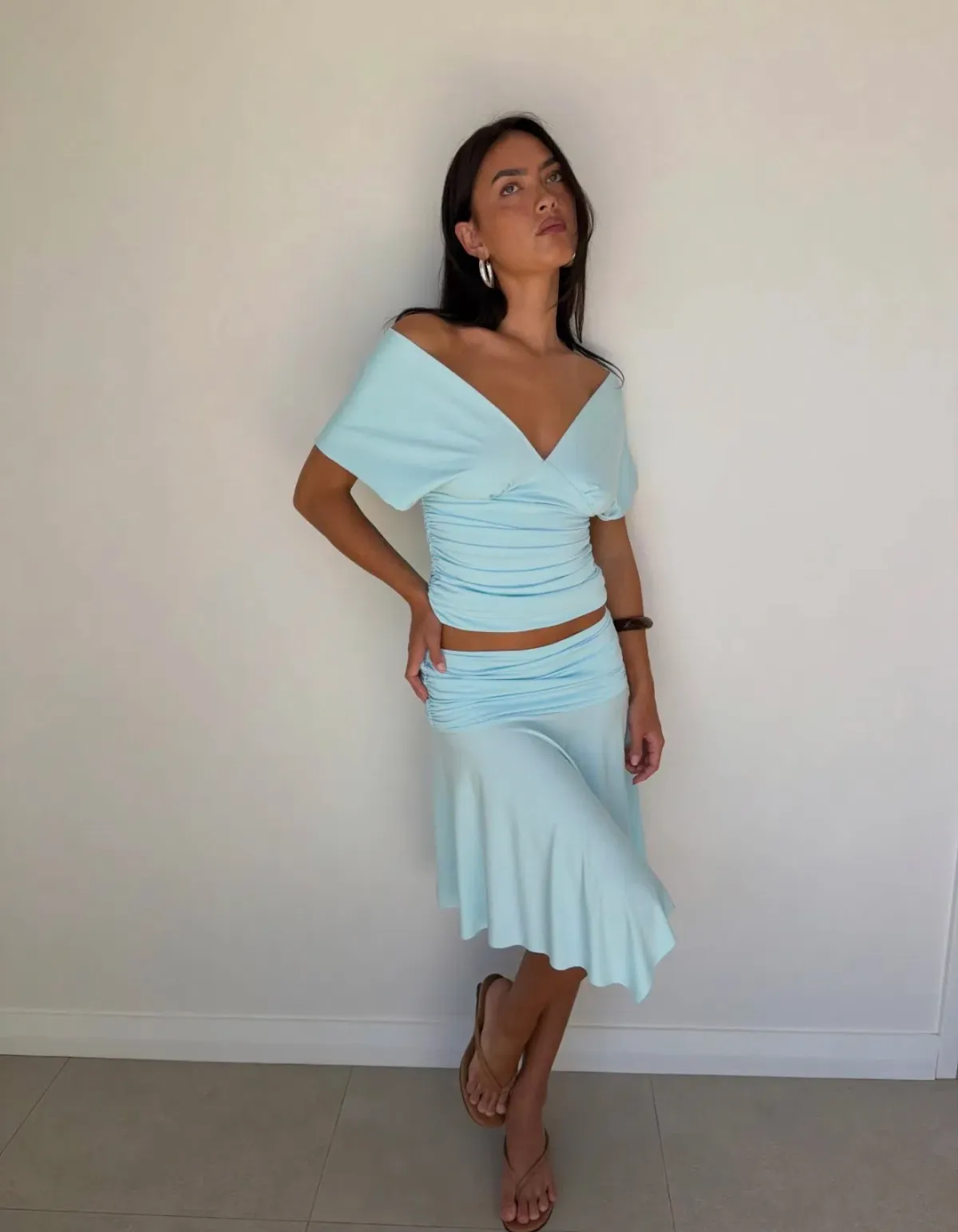 hntr the label, Andi Top& Skirt, Blue, Midi, Set, Size 8 - Image 1