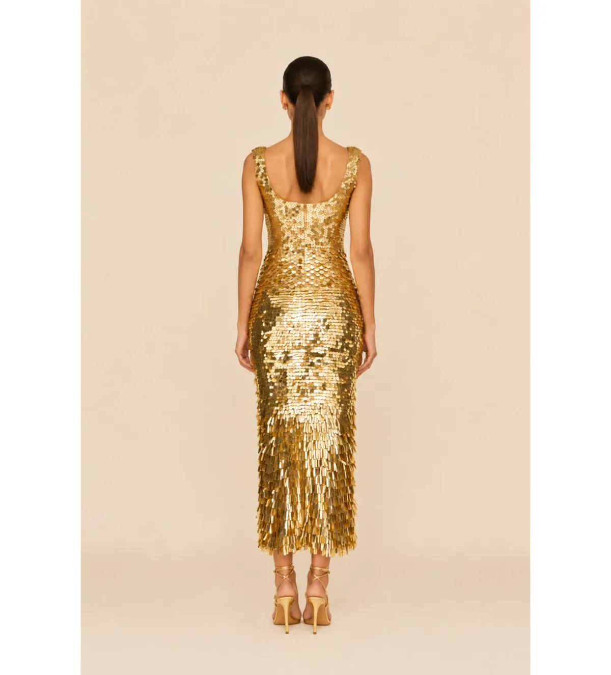 Rachel Gilbert Remy Midi Dress in Gold Size 0/AU6 - Image 2