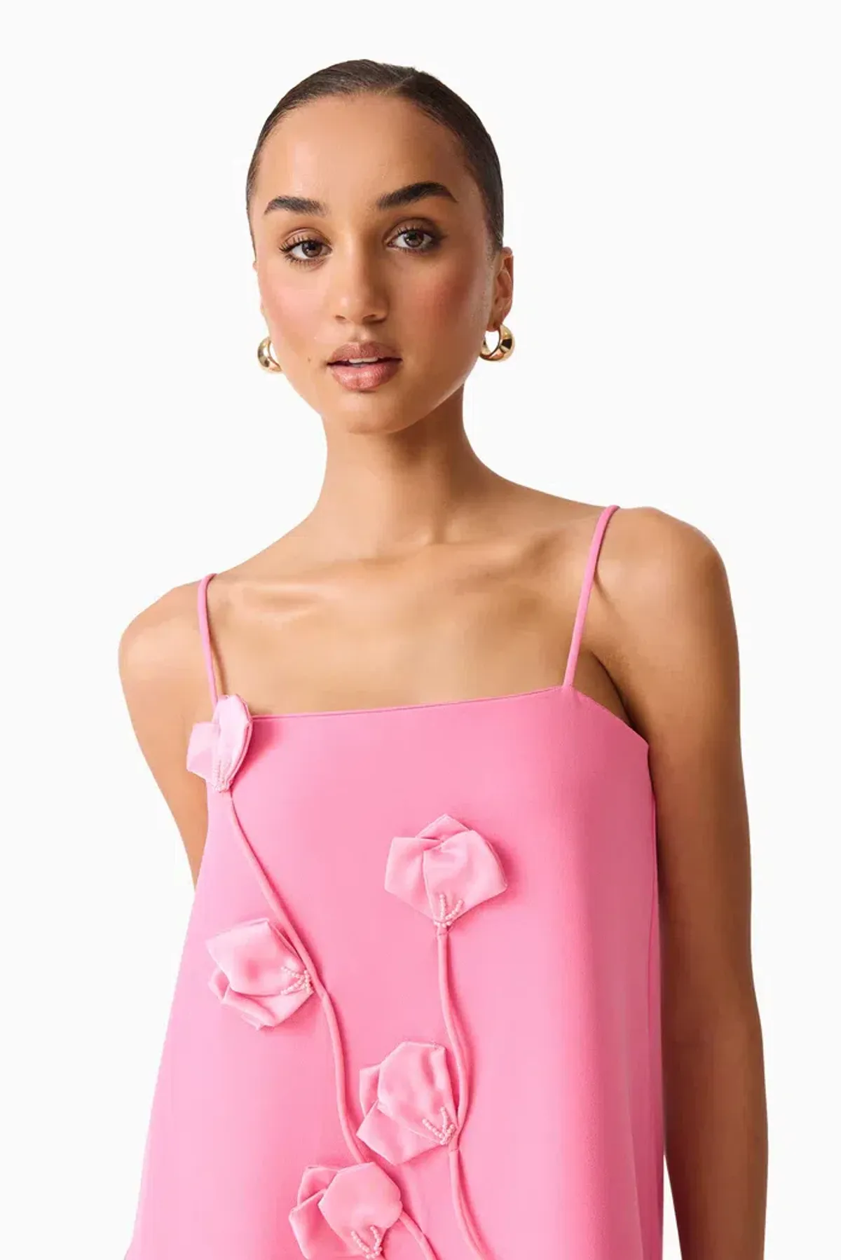 Elliatt Nolana Floral Applique Gown in Pink Size 12 - Image 4