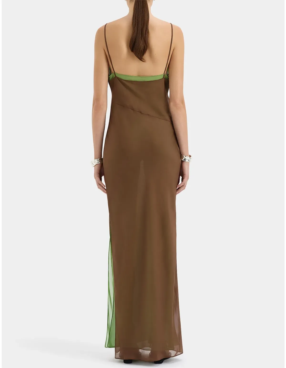 Sir The Label Danica Layered Midi Dress Brown Size 3 AU - Image 4